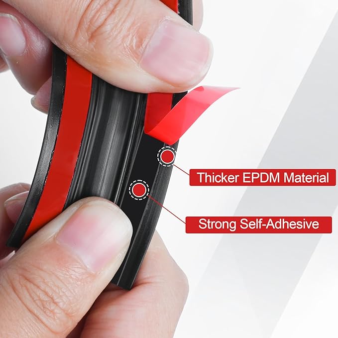Rubber Edge Trim U Channel - 3/16" Self Adhesive Sheet Metal Edge Guard Protector, EPDM Seal Strip for Car Doors, Steel Plates, Glass, Hatches, Table Corners, Fit 3/16"(4.8mm), 10Ft, Black