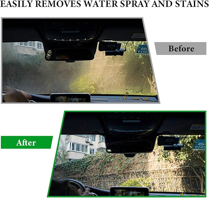 Car Windshield Cleaner Tool, Detachable Car Window Cleaner with Aluminum Extendable Handle & 2 Reusable Cloth Pads, Washable Vehicle Windshield Cleaning Wand for Exterior (Green)
