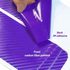 4PCS Car Door Sill Protector 3D Carbon Fiber for Truck SUV Purple