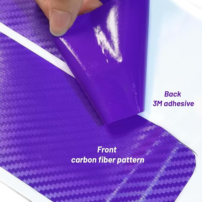 4PCS Car Door Sill Protector 3D Carbon Fiber for Truck SUV Purple