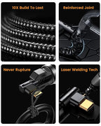 3.2A USB C Charger Cable, [2-Pack,6.6FT] USB A to USB C Right Angle Cable Gold-Plated Type C Charger Fast Charging Durable Braided Cord for iPhone 17 16 Samsung S26 S25 S24 Ultra, Google Pixel