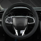 Customized Auto Car Steering Wheel Cover for Honda Civic, CR-Z, Insight, S2000,14-14.25inch(Black-Small Size)