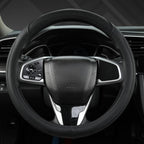 Customized Auto Car Steering Wheel Cover for Honda Accord Civic CR-V HR-V Pilot Fit Passport Odyssey 14.5-15inch(Black-Standard Size)