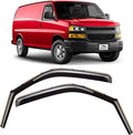 Voron Glass in-Channel Extra Durable Rain Guards for Chevrolet (Chevy) Express Van 1996-2026/GMC Savana 1996-2026, Window Deflectors, Vent Window Visors, 2 Pieces - 210217
