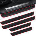 Car Door Threshold Protection, 4PCS Door Edge Step Dust Shield Cover, Door Width 19.8x1.57inch Car/SUV Universal Rubber Scratch Resistant Exterior Accessories (Red borde)