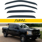 Window Visor Rain Guards Compatible with 2007-2014 Chevy Silverado Sierra GMC Yukon XL Suburban Avalanche 1500 2500 3500HD Crew Cab Tape-On Wind Deflector Vent Visor for Trucks 4 Piece