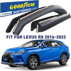 Goodyear Shatterproof in-Channel Window Deflectors for Lexus RX 350, RX 450H 2016-2022, Rain Guards, Window Visors for Cars, Vent Deflector, Car Accessories, 4 pcs - GY008425