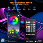 Interior Car LED Strip Lights with Wireless APP and Remote Control, RGB 5 in 1 Ambient Lighting Kits with 236 inches Fiber Optic, 16 Million Colors Car Neon Lights, Sync to Music