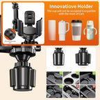 Phone Holders for Your Car, 2 in 1 Cup Holder Phone Mount with Expander, Secure Hold, Adjustable Base and Long Arm with 360°Rotation Car Phone Holder for 4-7‘’ devices and Up to 5.31'' Most Bottles