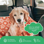 3-in-1 Back Seat Cover for Dogs, 100% Cotton Canvas Back Seat Hammock with Headrest Straps, Belt Slots, & Anchors, Non-Skid Cargo Area Cover, Machine Washable, No Harmful Chemicals, 56"x56"