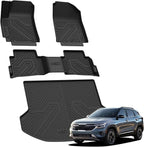 Floor Mats & Cargo Mat for Kia Seltos 2026 2025 2024 (Not Fit SX), All Weather TPE Custom Fit Floor Liners 1st&2nd Row Full Set Car Mats Accessories for Kia Seltos 2024-2026, Black