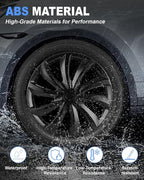 Hubcap Wheel Covers Hub Caps 15 Inch Set of 4 Black & Silver Universal Wheel Rim Cover R15 Stylish Car Decor Wheel Covers for Toyota Camry Nissan Mazda (black-11, 15 inch)
