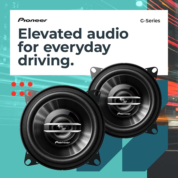 G-Series TS-G1020S 4” 2-Way Speakers (Pair) – 210W Max, Crisp Highs + Clear Vocals, Great Stock Replacement, High-Efficiency Speaker Designed for OEM Power