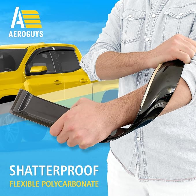 Extra Durable Window Deflectors Tape-On Window Visors Rain Guards Fit for Chevy Colorado 2023-2026 Crew Cab, Sun Visors, Wind Vent for Shades, Exterior Car Accessories - 4 pcs. AG0953