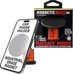 MobNetic Maxx MS - MagSafe Compatible Car Phone Mount w/ 90º Tilt, 360º Rotation & Durable Aluminum Build, Magnetic Holder for iPhone & Android Devices, USA Assembled - Orange Chrome