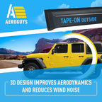 Extra Durable Window Deflectors Tape-On Window Visors Rain Guards Fit for Jeep Wrangler JL 2018-2026, Sun Visors, Wind Vent for Shades, Exterior Car Accessories - 4pcs. AG0085