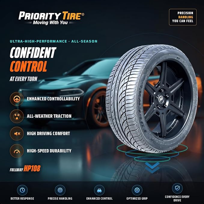 Fullway HP108 All-Season Passenger Car High Performance Radial Tire-215/50R17 215/50ZR17 215/50/17 215/50-17 95W Load Range XL 4-Ply BSW Black Side Wall UTQG 380AA