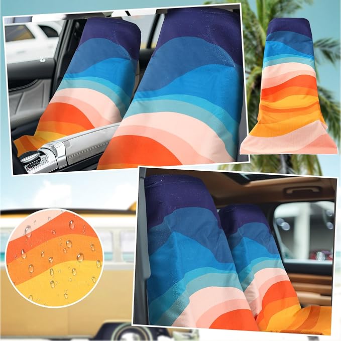 Car Seat Towel Covers Christmas Car Accessories Gifts Athletic Running Towel Performance Microfiber Post Workout Sweat Washable Cover Non Slip for Seat Outdoor Sport (Boho)