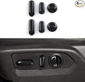 Car Seat Adjustment Button Sticker ABS Carbon Fiber Decal Interior Trim Cover for 2019 2020 2021 2022 2023 2024 2025 Chevy Silverado 1500 2500 3500 HD Accessories