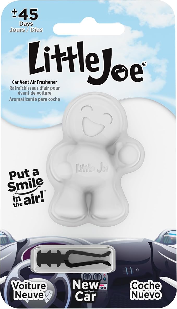 Little Joe 96401 New Car Scent Car Air Freshener Vent Clip, Fights Odors for up to 45 Days, Long-Lasting Freshness, Cute Car Odor Eliminator, Pack of 1