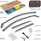 Goodyear Shatterproof in-Channel Window Deflectors for Toyota Camry 2015-2017, Rain Guards, Window Visors for Cars, Vent Deflector, Car Accessories, 4 pcs - GY007928