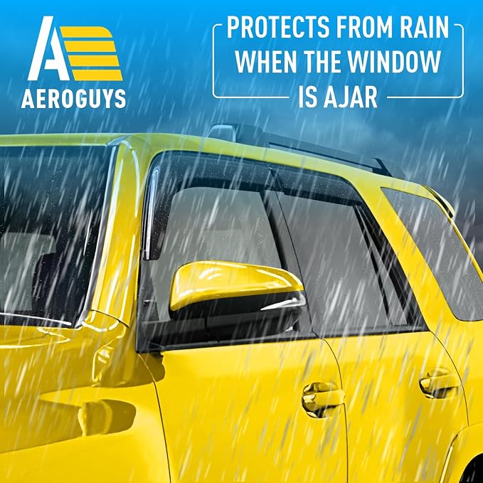 Extra Durable Window Deflectors Tape-On Window Visors Rain Guards Fit for Toyota 4Runner 2010-2024, Sun Visors, Wind Vent for Shades, Exterior Car Accessories - 4pcs. AG0112