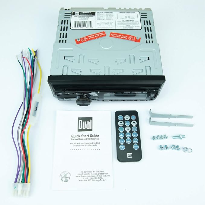 XDM280BT Single-DIN in-Dash CD Receiver with Bluetooth, Blue, 2.07x2.37x5.18 inches