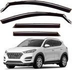 GrandWheel Window Deflectors Smoke Tinted in-Channel Side Window Vent Visor Deflectors Rain Guards Compatible with Tucson 2016-2021 - 4pcs. GW0855