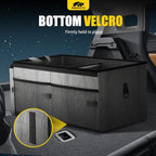 Car Trunk Organizer with Cooler - 65L Collapsible Trunk Organizer with Lid, Sturdy Car Storage for SUV Auto Truck Van with Adjustable Straps and Non Slip Bottom (Gray)