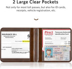 CoBak Car Registration and Insurance Holder - Small and Lightweight Vehicle Glove Box Car Organizer, Auto Truck Comparment Accessories Case for Essential Document, Driver License (Cowhide Brown)