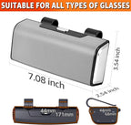 Car Sunglasses Holder for Sun Visor, Button Leather Eyeglass Hanger and Interior Storage Box