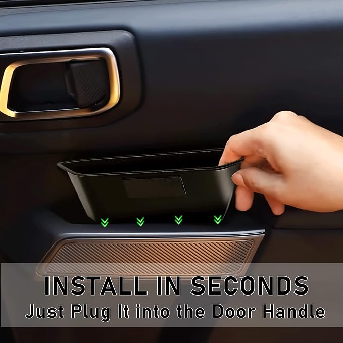 Door Side Storage Box Handle Container for Ford Bronco 2021 2022 2023 2024 2025 Car Interior Accessories, ABS Front Door Side Armrest Phone Pocket Organizer Insert Glove Pallet 2PCS Set