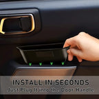 Door Side Storage Box Handle Container for Ford Bronco 2021 2022 2023 2024 2025 Car Interior Accessories, ABS Front Door Side Armrest Phone Pocket Organizer Insert Glove Pallet 2PCS Set
