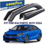 Goodyear Shatterproof in-Channel Window Deflectors for Kia Forte 2019-2024, Rain Guards, Window Visors for Cars, Vent Deflector, Car Accessories, 4 pcs - GY008426