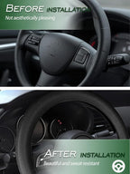 Car Steering Wheel Cover, Non-Slip Silicone Material, Multiple Color Choices, Universal Auto Parts Steering Wheel Cover, Suitable for Most Cars (Black2PCS)