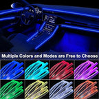 Interior Car LED Strip Lights APP Control, 5 in 1 RGB 16 Million Colors Ambient Lighting Kit with 275 inches Fiber Optic, Music Mode Inside Car Lighting Decoration