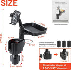 Car Large Cup Holder Expander, 4-in-1 Cupholder Extender with Phone Holder & Swivel and Detachable Snack Food Tray Table for Eating, Travel Essentials for Road Trips for Driver. Model F