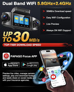 4 Channel 360° Dash Cam Front Rear and Left Right Inside, 4K+3 * 1080P Dash Camera for Cars with Free 128GB SD Card, 5.8GHz WiFi-30MB/s, 24H Parking Mode, G-Sensor, GPS, Night Vision, Voice Control