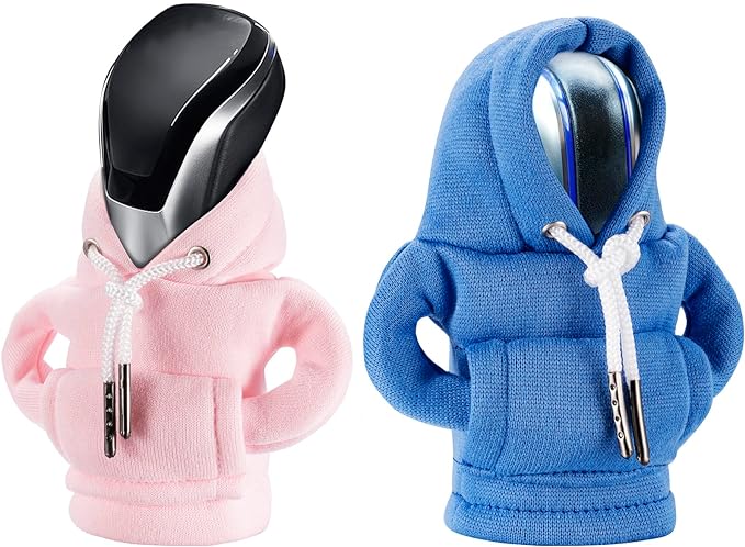 SLLAK Gear Shift Hoodie Cover, Universal Car Shift Knob Hoodie, Mini Hoodie for Car Shifter, Automotive Interior Cute Gadgets Car Accessories and Decorations