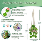 Crochet Hanging Plant for Car,Car Decorations Interior,Plant Strawberry Aesthetic Car Accessories for Women Interior Cute,Car Ornaments Charms for Rear View Mirror, Home decor