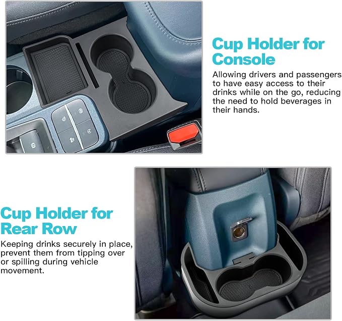 2022-2024 Maverick Car Cup Holder Organizer for Maverick Center Console CupHolders Expander Fit for First Row and Second Row 2022 2023 2024 Maverick Pickup Truck Interior Accessories, 2PCS