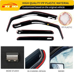 Extended Visor Rain Guards Compatible with 2015+ F150 2017+ Raptor F-250 F-350 F-450 F-550 Super Duty SuperCrew Front and Rear in-Channel Window Visors Wind Deflectors 4PCS Accessories