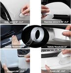 Car Door Transparent Seal Strip Door Edge Cover Guard Strips Entry Sill Guard Scuff Plate Protectors Invisible Universal Anti-Scratch Waterproof Tape for Rear Bumper (33Ft x 1.2In)