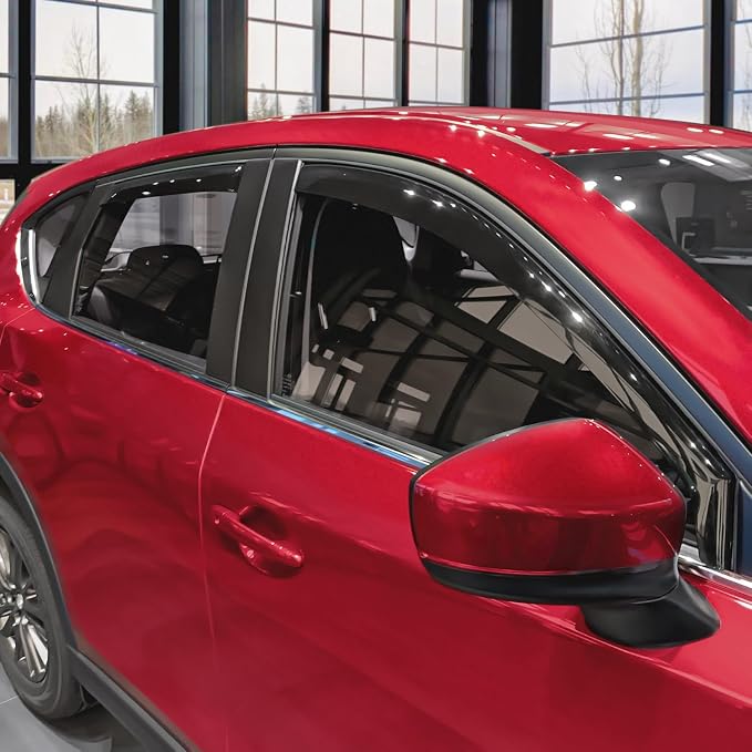 Voron Glass in-Channel Extra Durable Rain Guards for Mazda CX-5 2017-2025, Window Deflectors, Vent Window Visors, 4 Pieces - 200935