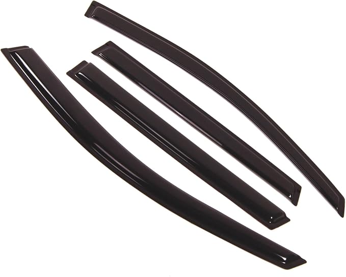 WD2-085 Dark Smoke 4 Pcs Set Window Visor (Outside Mount) Deflector Rain Guard Compatible with 2009-2017 Chevrolet Traverse