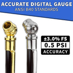 Pencil Tire Pressure Gauge - 12 Pack - Bulk Heavy Duty 0-50 PSI Hard Polymer Pen Mechanical Air Gauge for Cars, Trucks, Motorcycles, Bicycles - for Replacement Roadside Emergency Kit