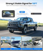 Solar Wireless Backup Camera with 5" 1080P Monitor: 5000mAh Battery 2 Mins DIY Installation & 2 Split Screen Back Up Camera, IP69K Waterproof Reverse Camera for Car, Van, SUV, Truck, Trailer