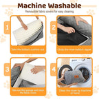 Dog Car Seat for Medium/Large Dogs up to 60 lbs, Memory Foam Dog Booster Seat with Thick Cushion, Pet Car Seat for Back with Detachable Washable Cover, Storage Pockets for SUV, Pick Up, Trunk, Grey