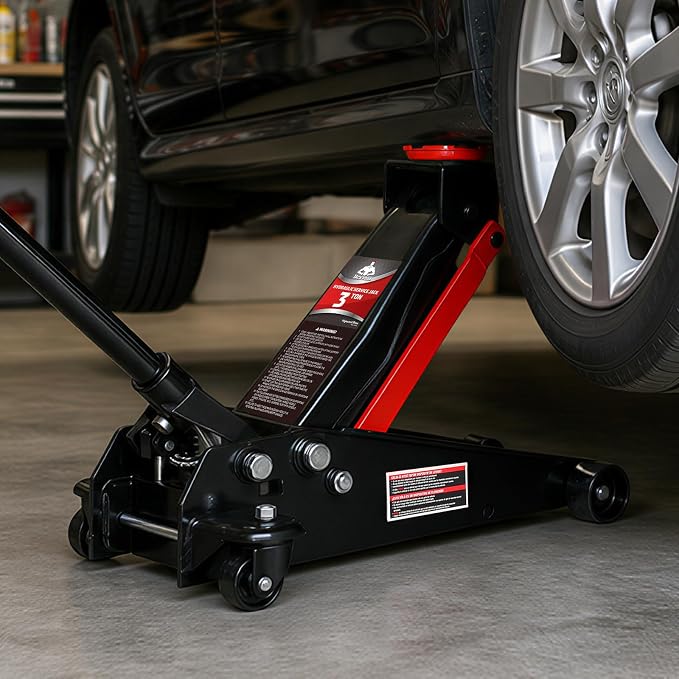 Floor Jack 3 Ton Capacity Fast Lift Service Jack Steel Heavy Duty Hydraulic Car Jack Black