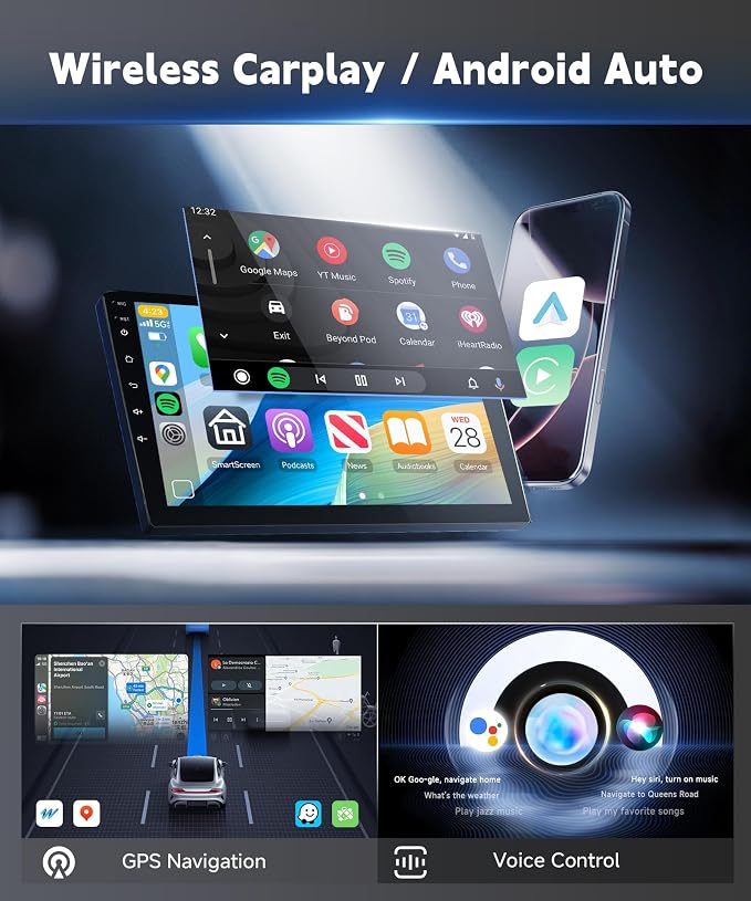 6+128G Car Stereo for Honda Civic 2012 2013 2014 2015 8Core Wireless Carplay Android Auto,9" IPS Touch Screen Radio, Android/GPS/WiFi/FM AM RDS/32EQ/BT5.0/SWC/Backup Camera for Honda Civic Radio
